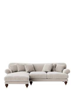 Swoon Willows Grand 4 Seater LHF Corner End Sofa, Crushed Velvet Ecru