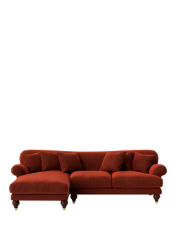 Swoon Willows Grand 4 Seater LHF Corner End Sofa, Crushed Velvet Harissa