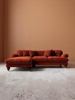 Swoon Willows Grand 4 Seater LHF Corner End Sofa - view 2, Crushed Velvet Harissa
