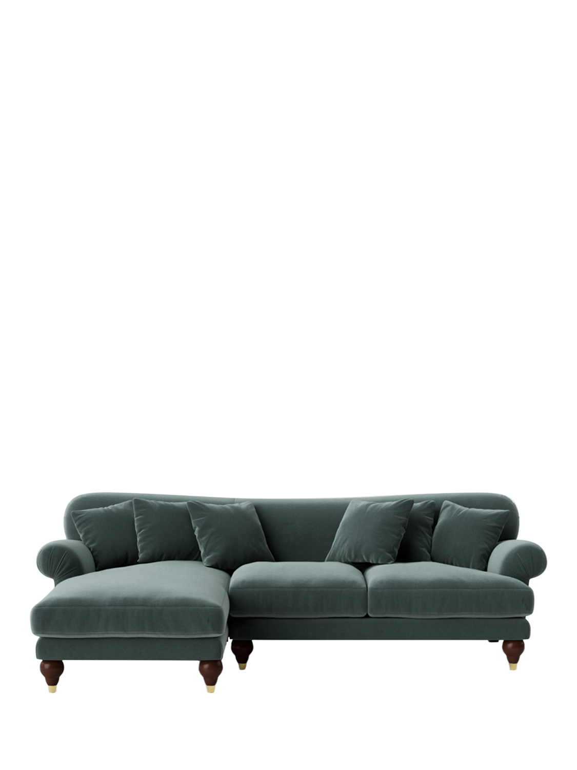 Willows Range, Swoon Willows Grand 4 Seater LHF Corner End Sofa, Crushed Velvet Hydro