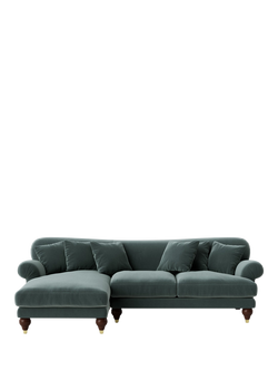 Swoon Willows Grand 4 Seater LHF Corner End Sofa, Crushed Velvet Hydro