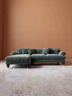Swoon Willows Grand 4 Seater LHF Corner End Sofa - view 2, Crushed Velvet Hydro