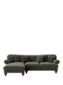 Swoon Willows Grand 4 Seater LHF Corner End Sofa, Crushed Velvet Spruce