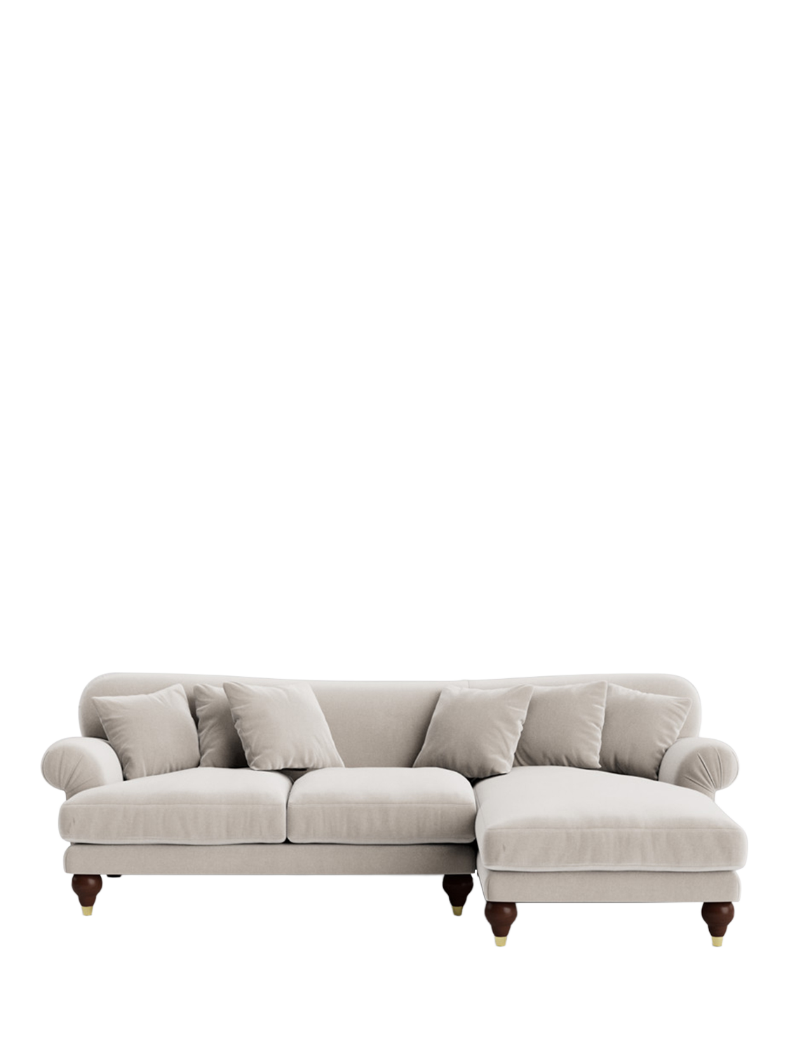Willows Range, Swoon Willows Grand 4 Seater RHF Corner End Sofa, Crushed Velvet Ecru