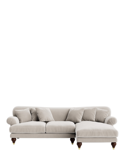 Swoon Willows Grand 4 Seater RHF Corner End Sofa, Crushed Velvet Ecru