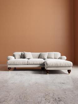 Swoon Willows Grand 4 Seater RHF Corner End Sofa - view 2, Crushed Velvet Ecru