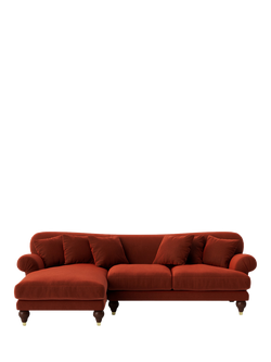Swoon Willows Grand 4 Seater RHF Corner End Sofa, Crushed Velvet Harissa