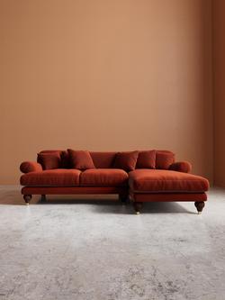 Swoon Willows Grand 4 Seater RHF Corner End Sofa - view 2, Crushed Velvet Harissa