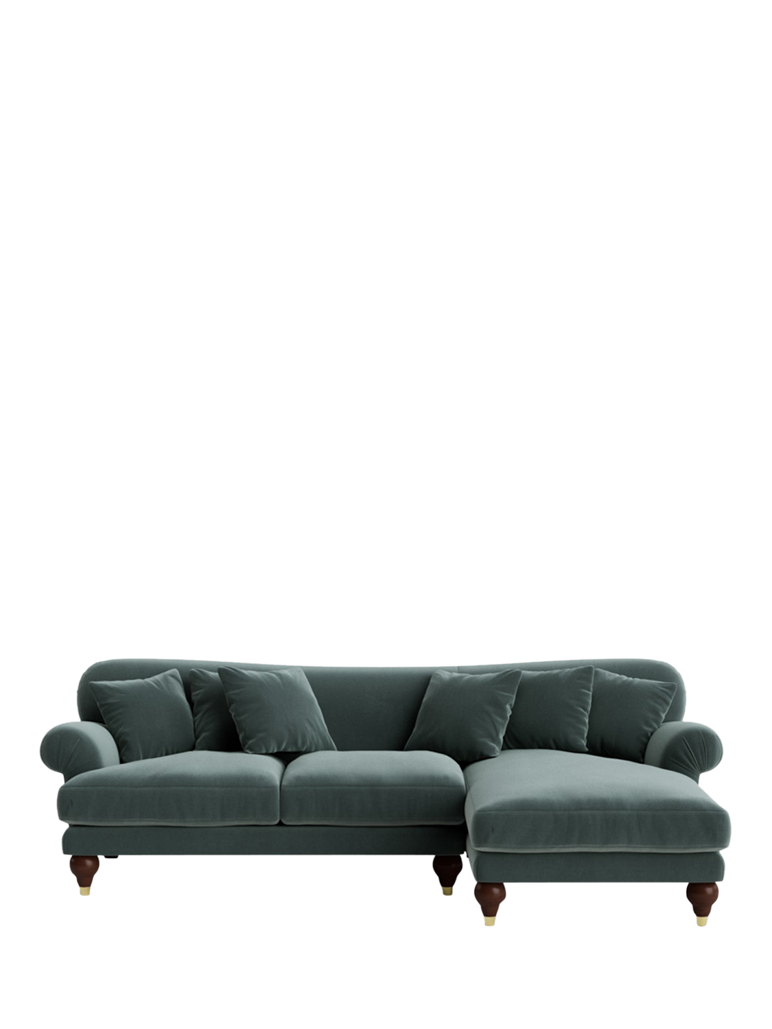 Willows Range, Swoon Willows Grand 4 Seater RHF Corner End Sofa, Crushed Velvet Hydro