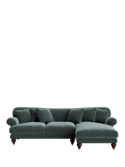 Swoon Willows Grand 4 Seater RHF Corner End Sofa, Crushed Velvet Hydro