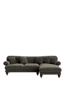 Swoon Willows Grand 4 Seater RHF Corner End Sofa, Crushed Velvet Spruce