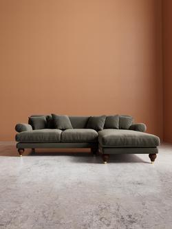 Swoon Willows Grand 4 Seater RHF Corner End Sofa - view 2, Crushed Velvet Spruce