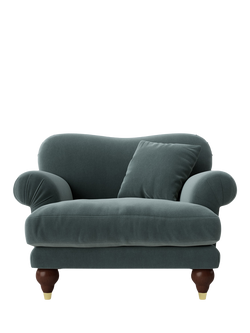 Swoon Willows Armchair, Crushed Velvet Hydro
