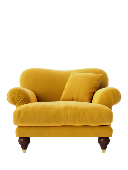 Swoon Willows Armchair, Easy Velvet Tumeric