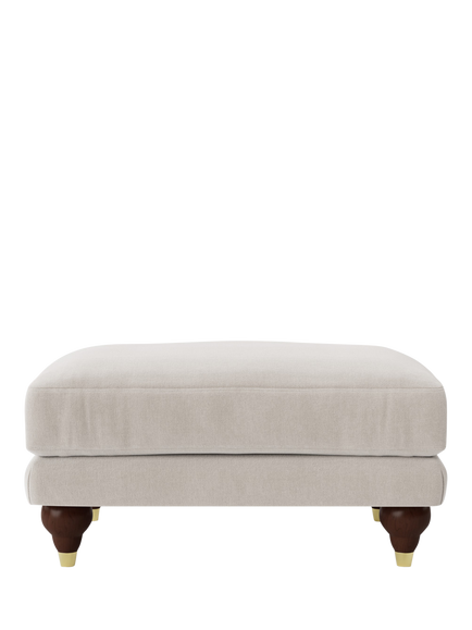 Swoon Willows Ottoman, Crushed Velvet Ecru