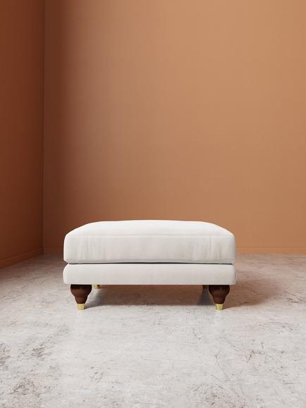 Swoon Willows Ottoman - view 2, Crushed Velvet Ecru