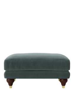 Swoon Willows Ottoman, Crushed Velvet Hydro