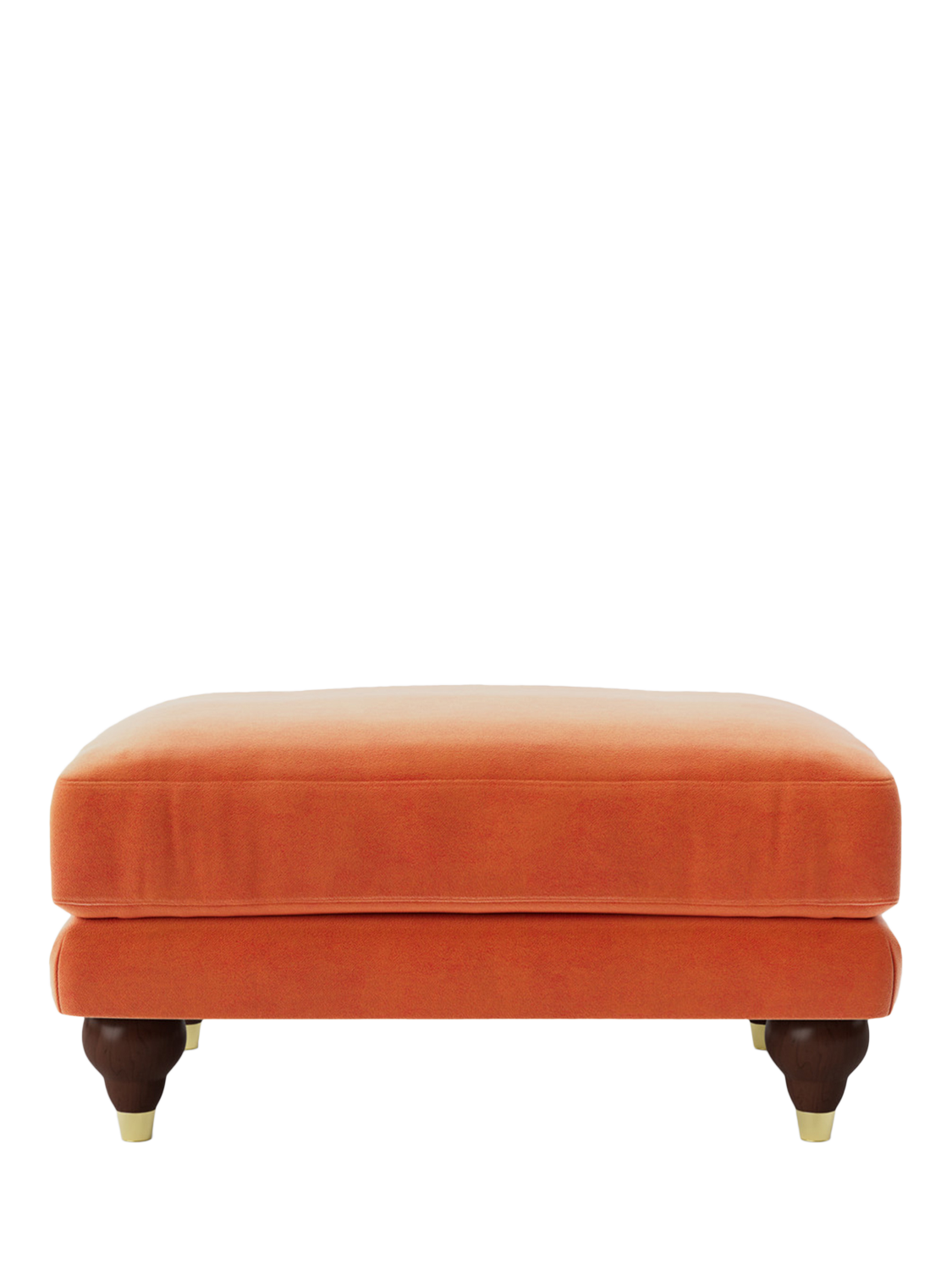 Willows Range, Swoon Willows Ottoman, Easy Velvet Burnt Orange
