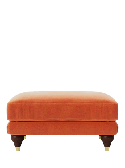 Swoon Willows Ottoman, Easy Velvet Burnt Orange