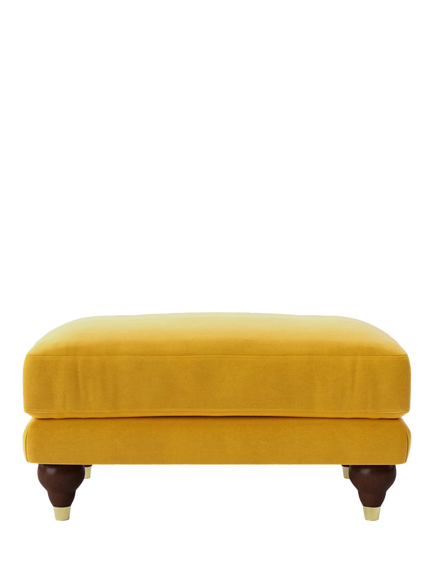 Swoon Willows Ottoman, Easy Velvet Tumeric