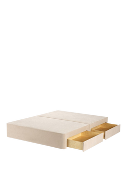 John Lewis OUTLET Pocket Sprung 4 Drawer Storage Divan Base, King Size, Like New, Cotton Effect Beige, Cotton Effect Beige