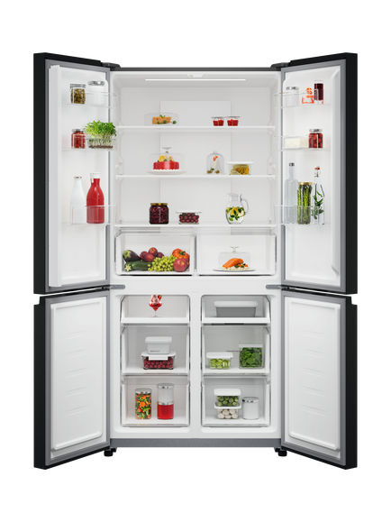 AEG OM7MR601DB Freestanding 60/40 Fridge Freezer, Black - view 2, Black