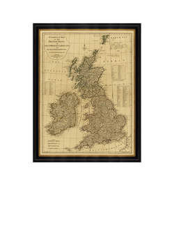 Brookpace Lascelles Complete Map of the British Isles, 1788 Framed Print, 111 x 86cm, Multi Multi