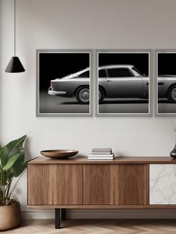 Brookpace Lascelles Aston Martin BD5 Triptych Framed Photographic Print Set, 65 x 175cm - view 2, Multi Multi