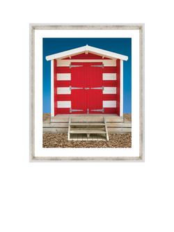 Brookpace Lascelles 'Beach Hut' Framed Print, 66 x 56cm, Red, Multi Multi