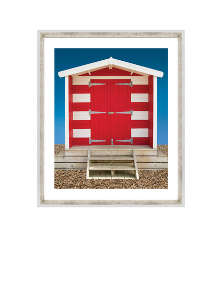 Brookpace Lascelles 'Beach Hut' Framed Print, 66 x 56cm, Red, Multi Multi