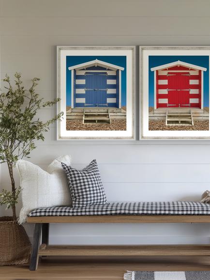 Brookpace Lascelles 'Beach Hut' Framed Print, 66 x 56cm, Red - view 2, Multi Multi