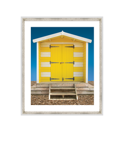 Brookpace Lascelles 'Beach Hut' Framed Print, 66 x 56cm, Yellow, Multi Multi