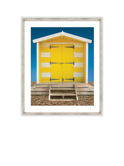 Brookpace Lascelles 'Beach Hut' Framed Print, 66 x 56cm, Yellow, Multi Multi
