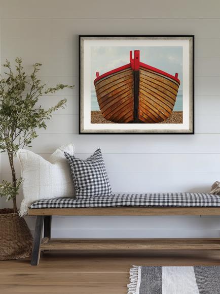 Brookpace Lascelles 'Fishing Boat' Framed Print, 76 x 66cm, Natural - view 2, Multi Multi