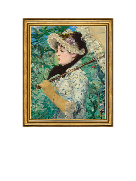Brookpace Lascelles Édouard Manet 'Jeanne (Spring)' Framed Canvas Print, 34 x 29cm, Green/Multi, Multi Multi