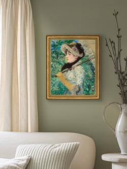 Brookpace Lascelles Édouard Manet 'Jeanne (Spring)' Framed Canvas Print, 34 x 29cm, Green/Multi - view 2, Multi Multi