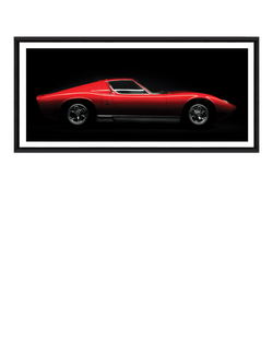 Brookpace Lascelles Lamborghini Miura Bertone Framed Photographic Print, 51 x 101.5cm, Red/Black, Multi Multi