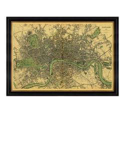 Brookpace Lascelles 'London, England, 1843' Map Framed Print, 50 x 71cm, Multi Multi