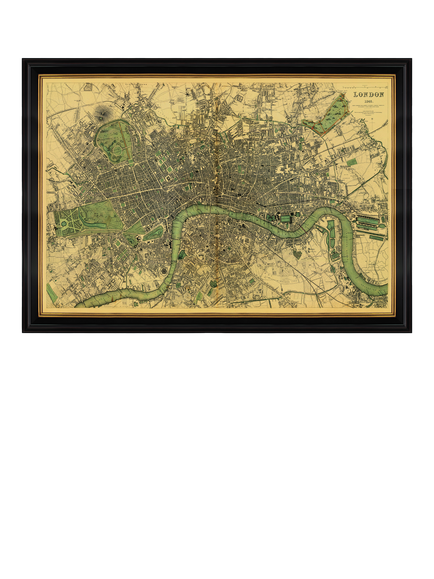 Brookpace Lascelles 'London, England, 1843' Map Framed Print, 50 x 71cm, Multi Multi