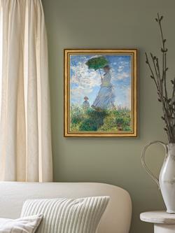 Brookpace Lascelles Claude Monet 'Woman with a Parasol - Madame Monet & Her Son' Framed Canvas Print, 34 x 29cm, Blue/Green - view 2, Multi Multi