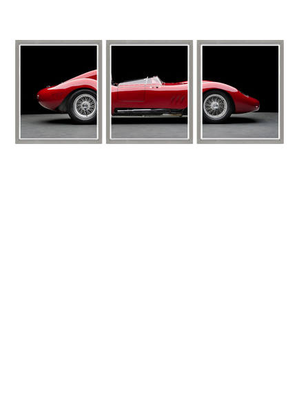 Brookpace Lascelles Maserati 250S Fantuzzi Triptych Framed Photographic Print, 65 x 175cm, Red/Black, Multi Multi