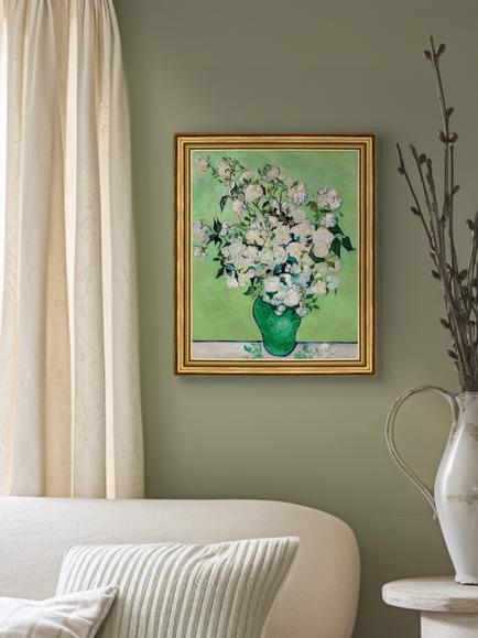 Brookpace Lascelles Vincent Van Gogh 'Roses' Framed Canvas Print, 29 x 34cm - view 2, Multi Multi