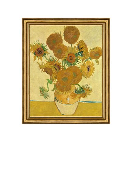 Brookpace Lascelles Vincent Van Gogh 'Sunflowers' Framed Canvas Print, 29 x 34cm, Multi Multi