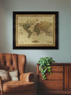 Brookpace Lascelles 'World on Mercator's Projection, 1823' Map Framed Print, 71 x 86cm - view 2, Multi Multi