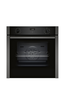 Neff OUTLET N50 Slide and Hide B3ACE4AN3B Built In Electric Single Oven, Like New, Graphite-grey, Graphite-grey