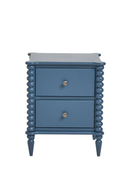 John Lewis OUTLET Bobbin 2 Drawer Bedside Table, Like New, Blue, Blue