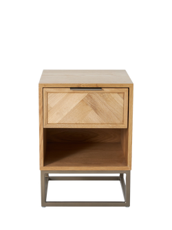 John Lewis OUTLET Estate 1 Drawer Bedside Table, Like New, Natural, Natural