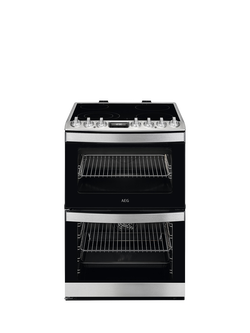 AEG OUTLET CCB6741ACM Freestanding Ceramic Hob Electric Cooker, Like New, Stainless Steel, Stainless Steel