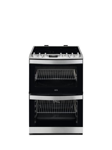 AEG OUTLET CCB6741ACM Freestanding Ceramic Hob Electric Cooker, Like New, Stainless Steel, Stainless Steel