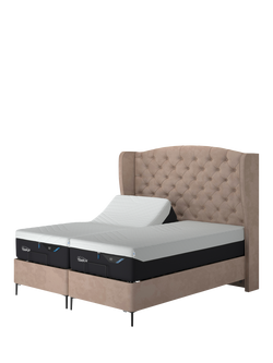 TEMPUR® OUTLET Suffolk Slim Divan Adjustable Disc Upholstered Bed, Super King Size, Like New, Green, Green
